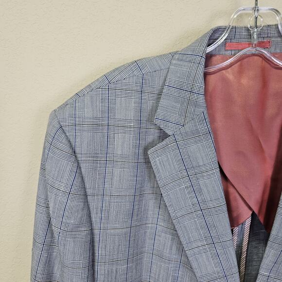 Charles Tyrwhitt Windowpane Unstructured Blazer Mens 46R Linen Sport Coat Plaid - Picture 6 of 16